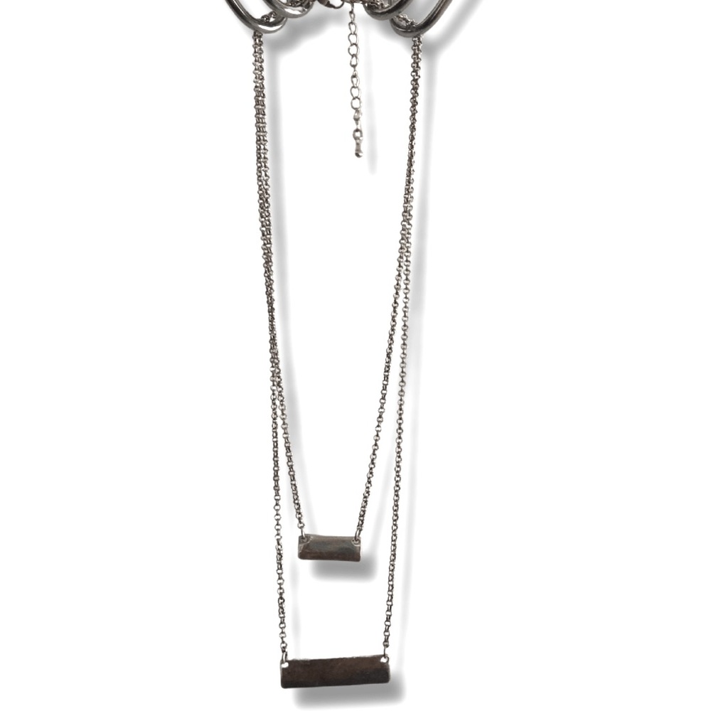 Women’s, Jewelry, Silver toned, Two strand necklace, OS
